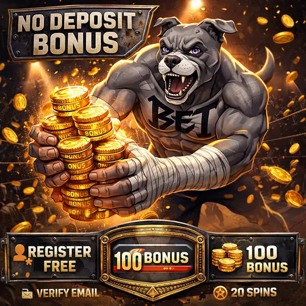 Golden tokens marking victory in the PitBet no deposit bonus arena with roaring crowd.