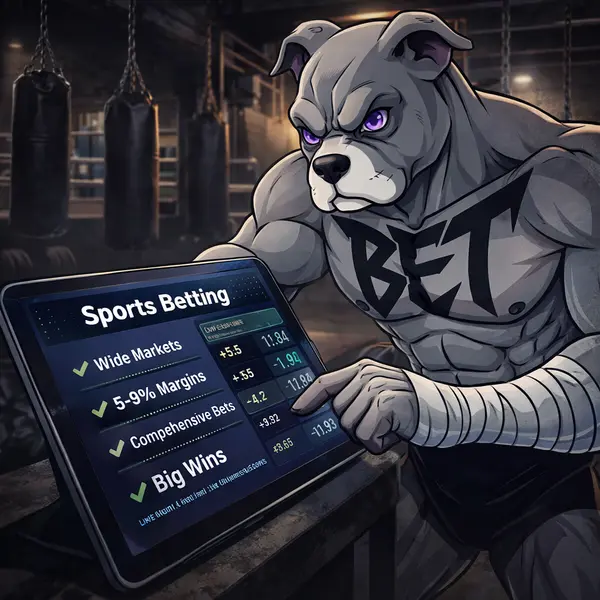 BET Dog analyzing sports betting stats at PitBet Sports Betting Overview gym.