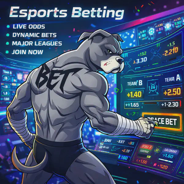 BET Dog channels focus in PitBet Esports Betting arena for thrilling esports betting action.