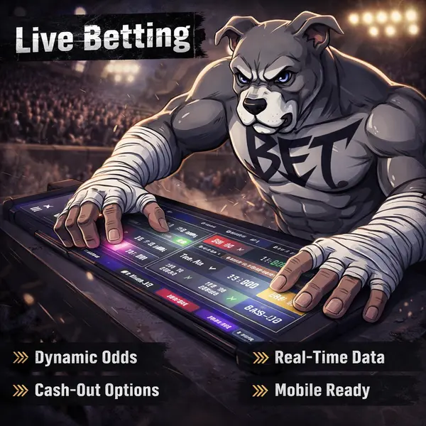 Betting action unfolds at PitBet Live Betting with sportsbook odds energizing the arena.