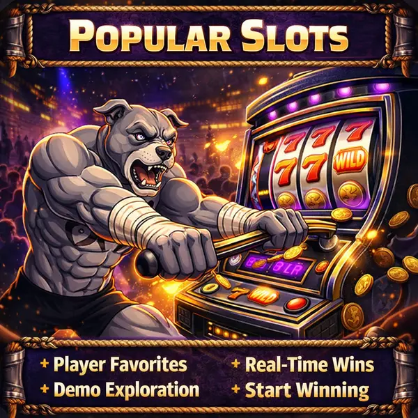 BET Dog fiercely spins reels at PitBet Popular Slots with adrenaline and player excitement.